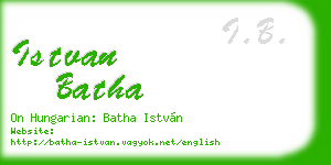 istvan batha business card